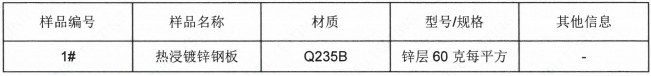 金属材料成分分析热浸镀锌钢板